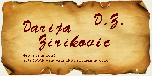 Darija Ziriković vizit kartica